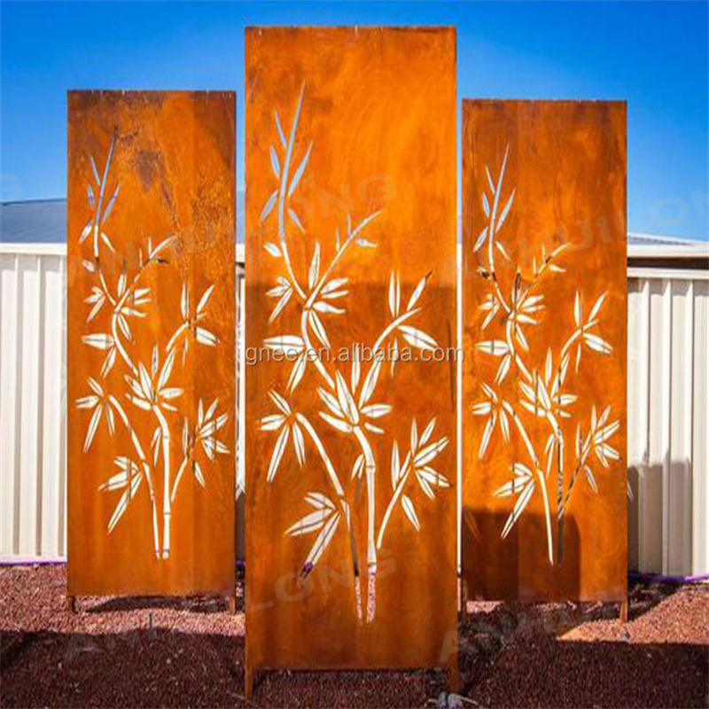 Corten steel art lights